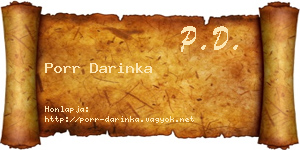 Porr Darinka névjegykártya